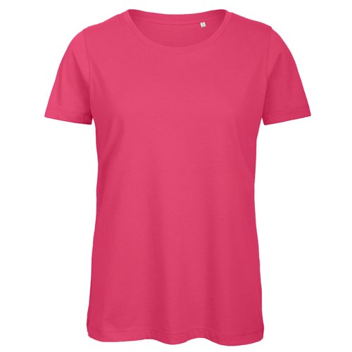 Camiseta de mujer color fucsia de algodn orgnico.