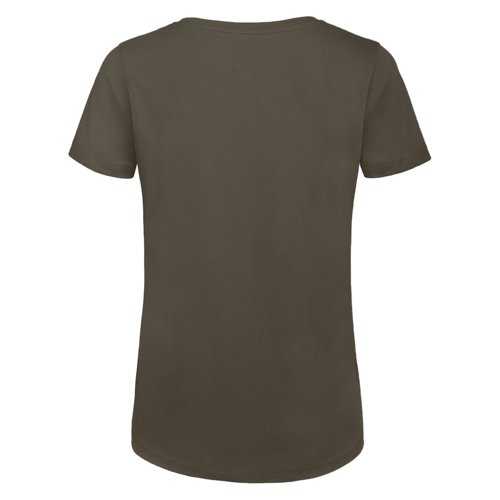 Camiseta de algodn color caqui para mujer con mangas cortas.