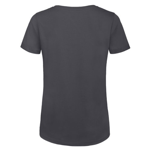 Camiseta de mujer gris oscuro en algodn orgnico de manga corta.