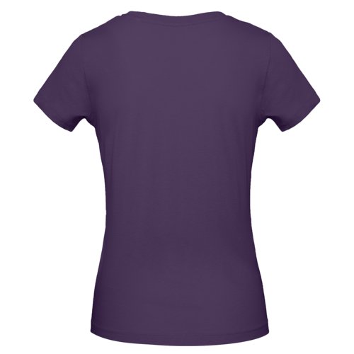 Camiseta de mujer en algodn orgnico violeta oscuro con mangas cortas.