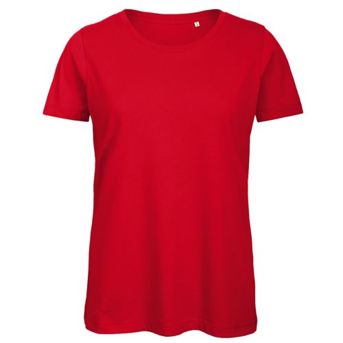Camiseta roja de mujer en algodn orgnico de manga corta.