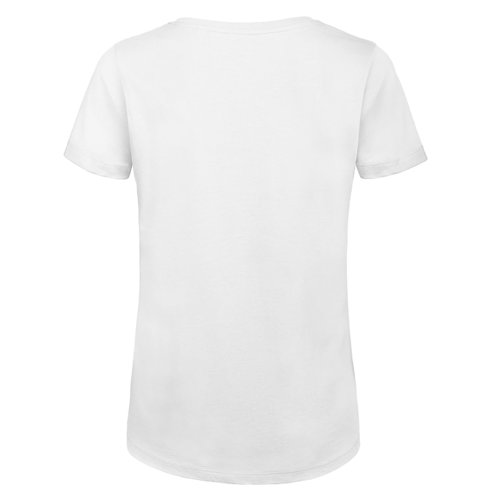 Camiseta blanca de mujer en algodn orgnico de manga corta.