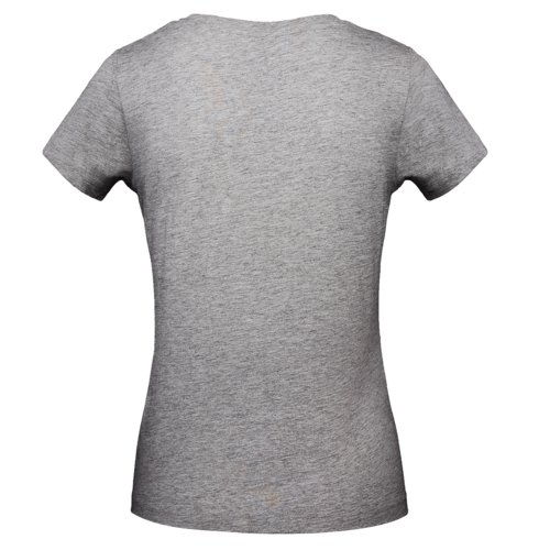 Camiseta gris de algodn con mangas cortas y corte recto.
