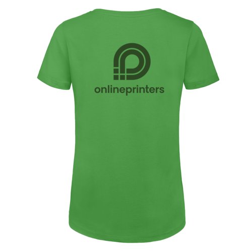 Camiseta verde de mujer en algodn orgnico de manga corta.