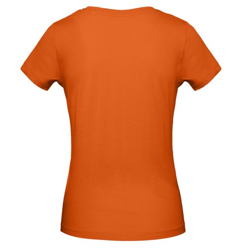 Camiseta naranja de mujer en algodn orgnico de manga corta.