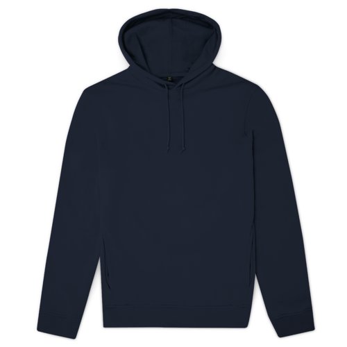 Sudadera con capucha azul marino en mezcla de algodn con capucha y cordn.