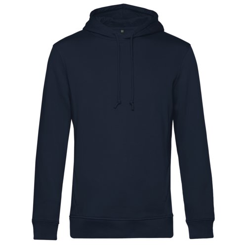 Sudadera con capucha azul marino de mezcla de algodn orgnico y polister con capucha y cordn.