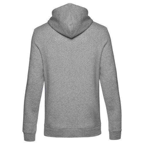 Sudadera con capucha gris jaspeado para hombre hecha de mezcla de algodn orgnico con capucha.