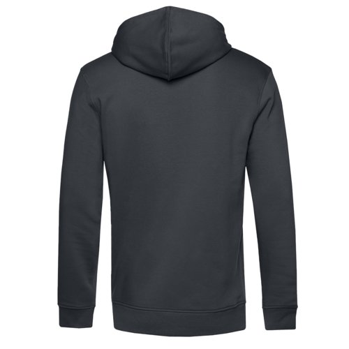Sudadera con capucha gris oscuro de mezcla de algodn con bolsillo tipo canguro.