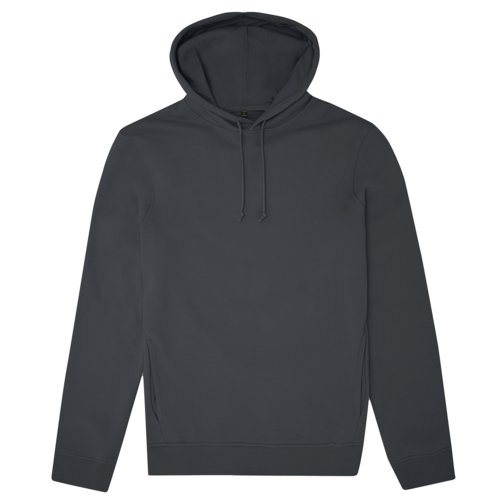 Sudadera con capucha gris oscuro de mezcla de algodn orgnico con cordn.