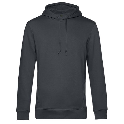 Sudadera con capucha gris oscuro de algodn orgnico y polister reciclado.