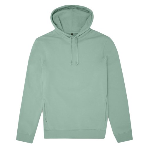Sudadera con capucha verde menta en mezcla de algodn orgnico y polister con cordn.