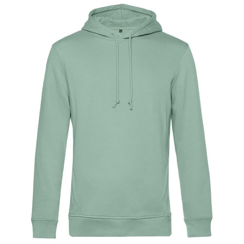 Sudadera con capucha verde menta de algodn orgnico y polister reciclado.