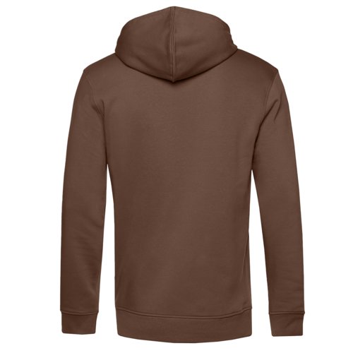 Sudadera marrn de mezcla de algodn con capucha y cordn ajustable.