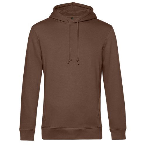 Sudadera con capucha marrn de mezcla de algodn con capucha y cordn ajustable.