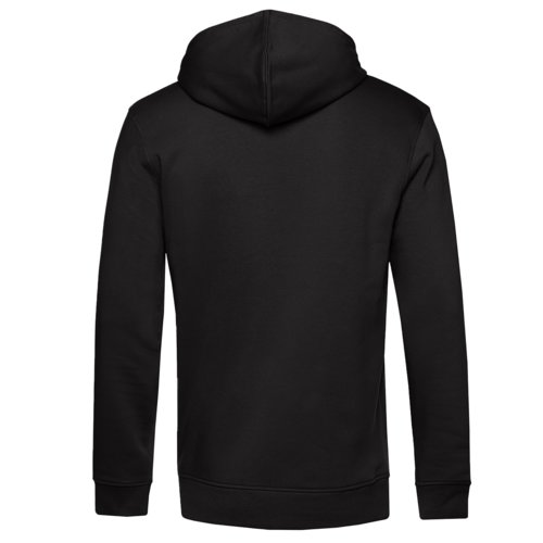 Sudadera con capucha negra de mezcla de algodn con capucha y bolsillo canguro.
