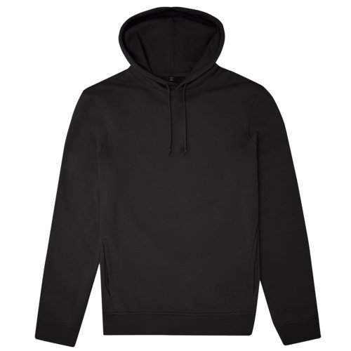 Sudadera con capucha negra de mezcla de algodn con cordn.