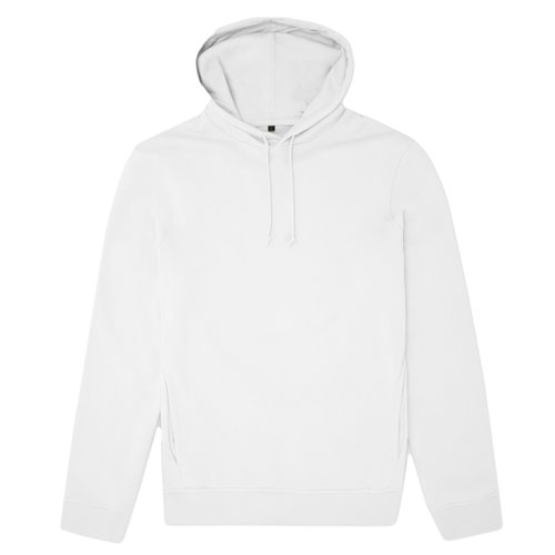 Sudadera blanca de mezcla de algodn con capucha y cordn.