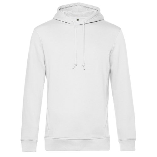 Sudadera blanca de mezcla de algodn con capucha y cordn ajustable.
