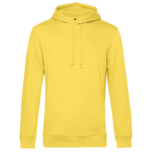 Sudadera con capucha amarilla de algodn y polister con cordn para hombre.