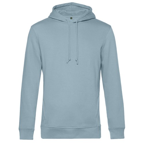 Sudadera con capucha azul claro de mezcla de algodn con cordn, modelo de hombre.