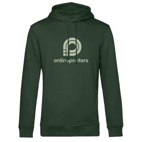Sudadera con capucha de tela verde oscuro para hombre con capucha y cordn.