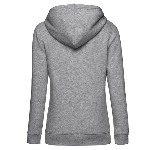 Sudadera con capucha gris jaspeada de algodn y polister para mujer.