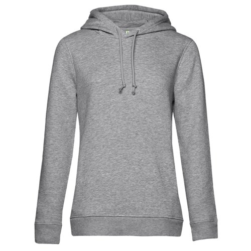 Sudadera con capucha gris de mezcla de algodn con cordn.