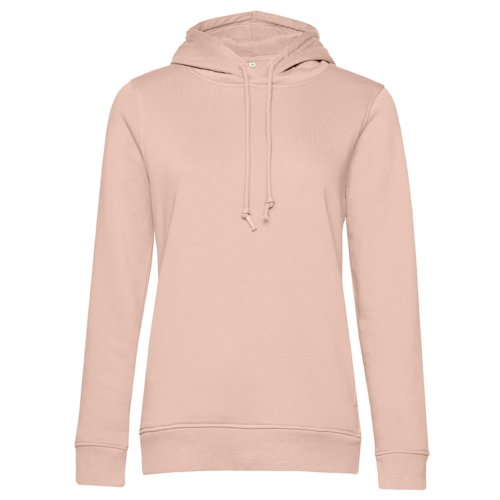 Sudadera con capucha rosa claro de mezcla de algodn con capucha y cordn.