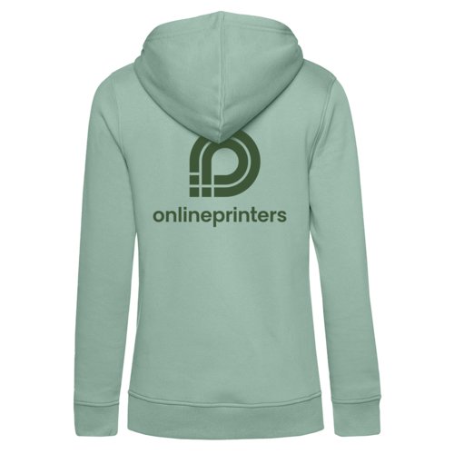 Sudadera con capucha de algodn y polister verde menta para mujer con capucha.