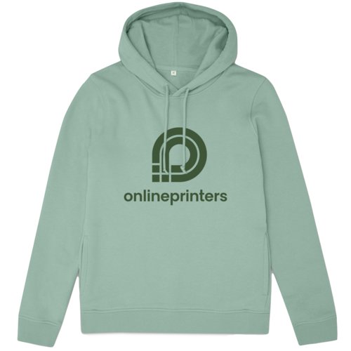 Sudadera con capucha de mezcla de algodn verde menta para mujer con capucha y cordn.