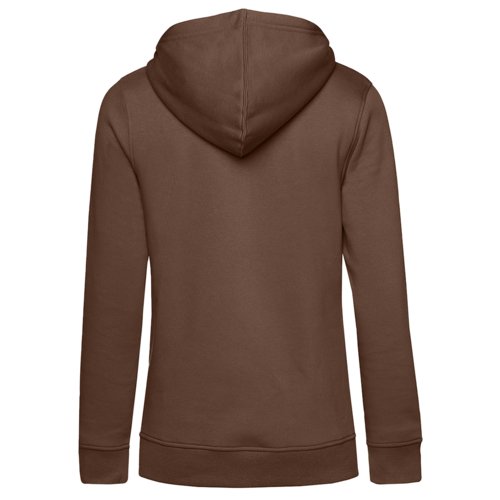 Sudadera con capucha marrn de algodn orgnico y polister reciclado para mujer.