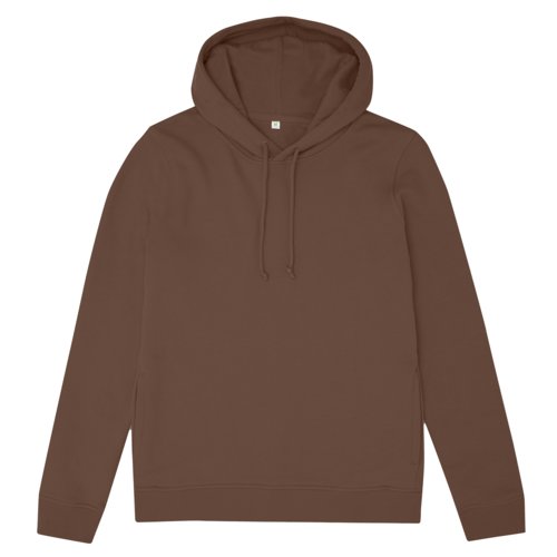 Sudadera con capucha marrn de algodn y polister para mujer con capucha y cordn ajustable.