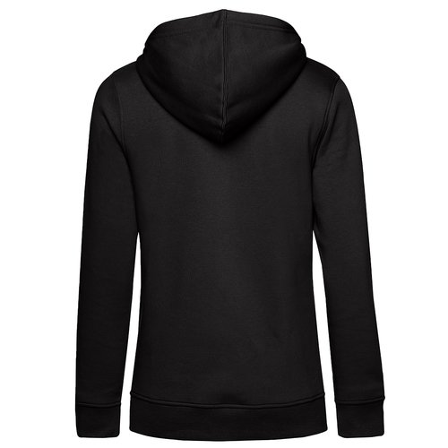 Sudadera con capucha negra de mezcla de algodn para mujer.