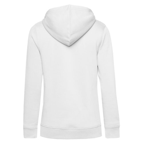 Sudadera blanca con capucha para mujer en mezcla de algodn orgnico.
