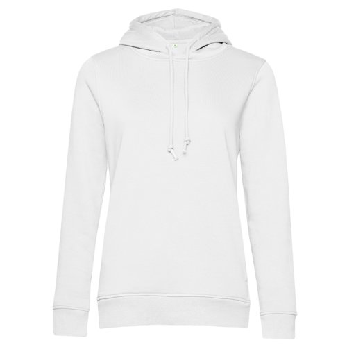 Sudadera blanca de mezcla de algodn con capucha y cordn ajustable.