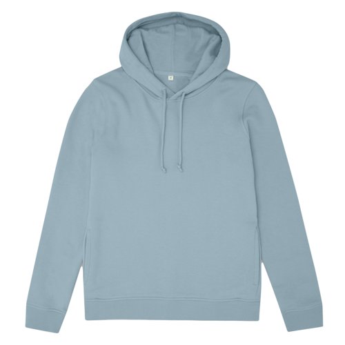 Sudadera con capucha azul claro de mezcla de algodn con cordn.