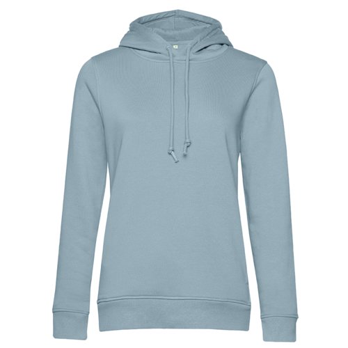 Sudadera con capucha azul claro de algodn orgnico y polister reciclado.