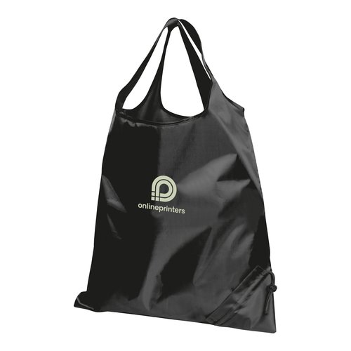 Bolsa plegable negra con cord�n.
