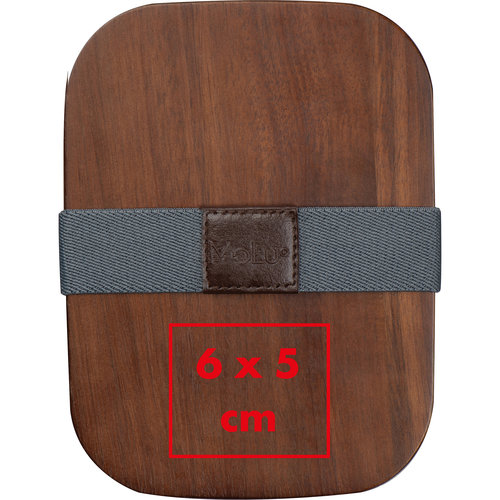 Fiambrera de madera con goma elstica.