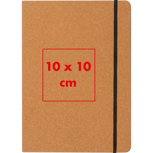 Carpeta de escritura de corcho con cierre de goma elstica.