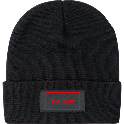Gorro negro de tela con luz LED.