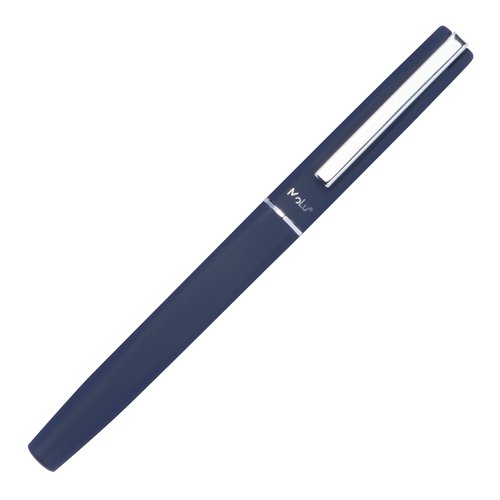 Set de escritura azul oscuro con bolgrafo y estuche.
