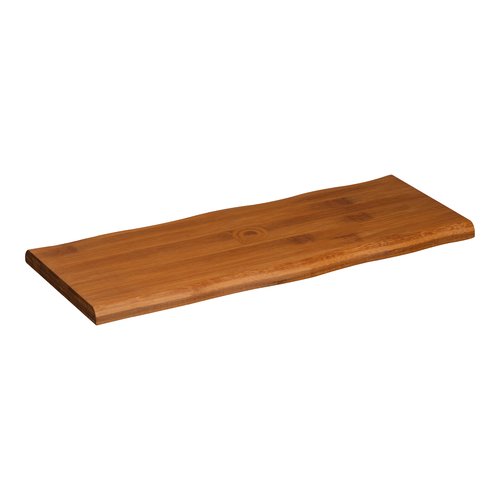 Tabla de bamb marrn con bordes redondeados.