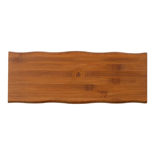 Tabla de cortar de bamb con borde ondulado.