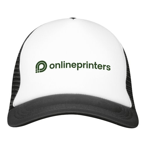 Gorra de camionero negra con inserciones de malla y cierre ajustable.