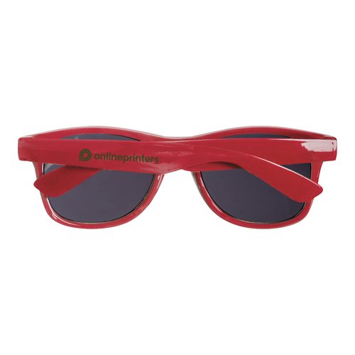 Gafas de sol rojas de RPET con lentes oscuras.