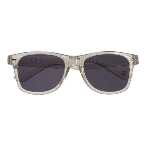 Gafas de sol transparentes de RPET con lentes oscuras.