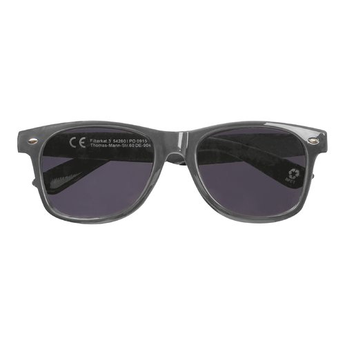 Gafas de sol de RPET antracita con lentes oscuras.