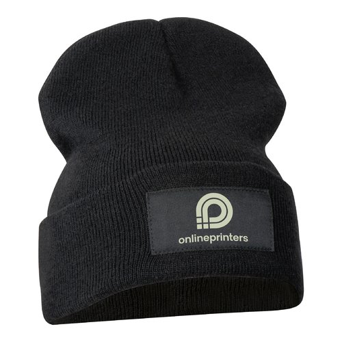 Gorro negro de tela con luz LED.
